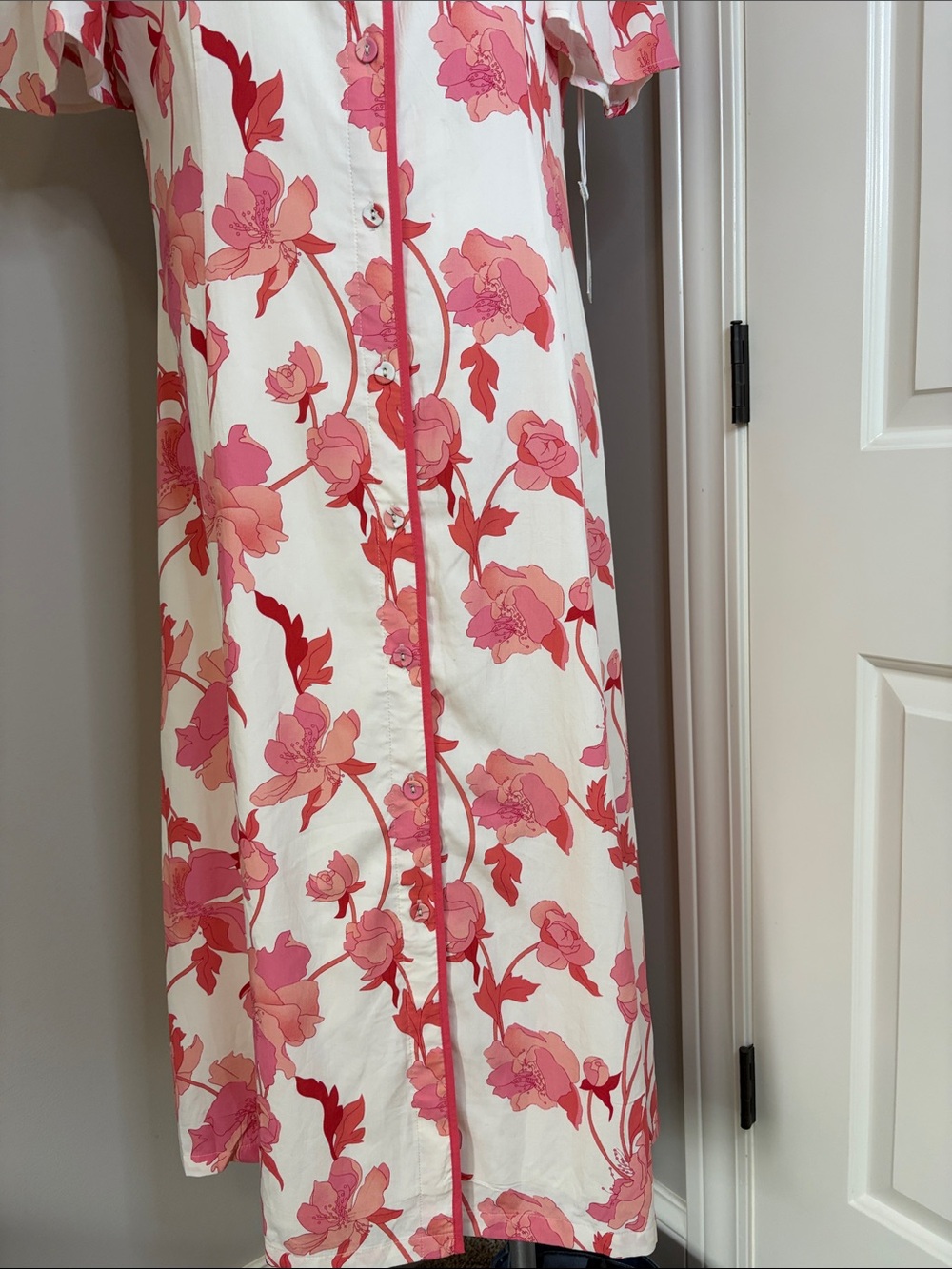 Tuckernuck Hyacinth House Peppa Midi Dress Coral Multi Floral Sz XL NEW - Picture 8 of 16
